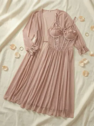 Picture of Women's two-piece lingerie robe