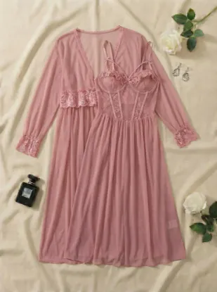 Picture of Women's two-piece lingerie robe