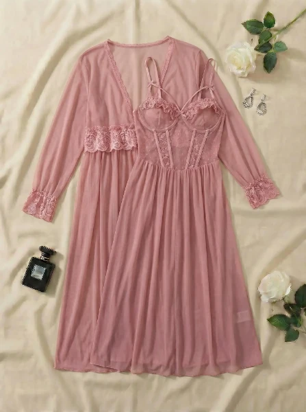 Picture of Women's two-piece lingerie robe