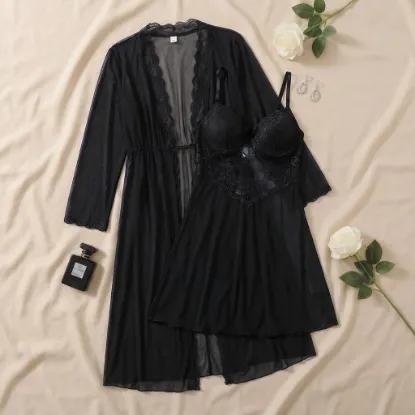 Picture of Women's two-piece lingerie robe
